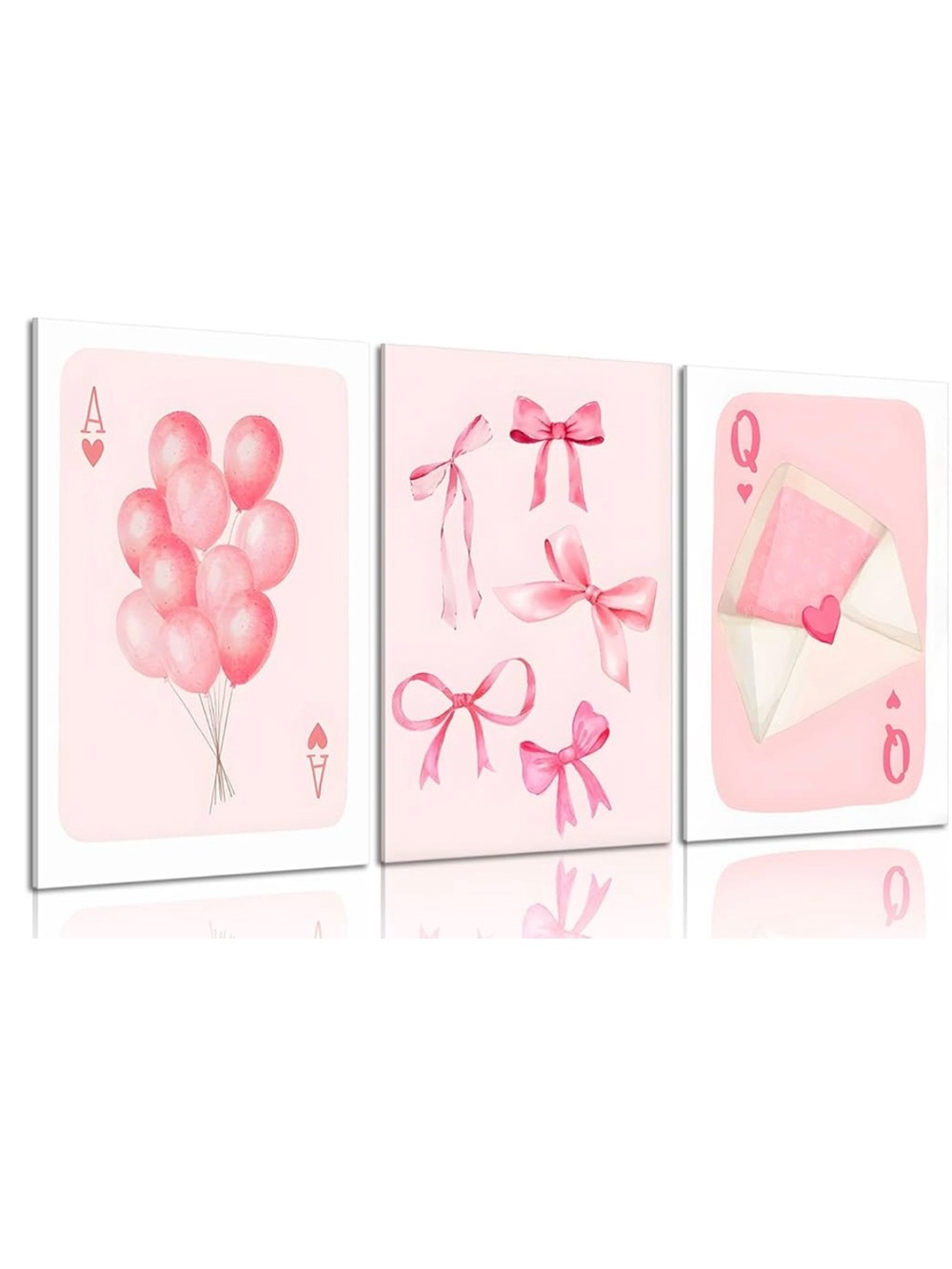 3pc trendy Pink Wall Canvas Preppy girly pink